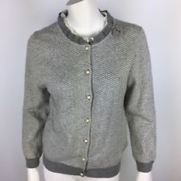 Jcrew herringbone dream sweater cardigan EUC - Picture 1 of 4